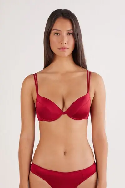 Reggiseno Push-Up Bellissima in Seta Donna Rosso