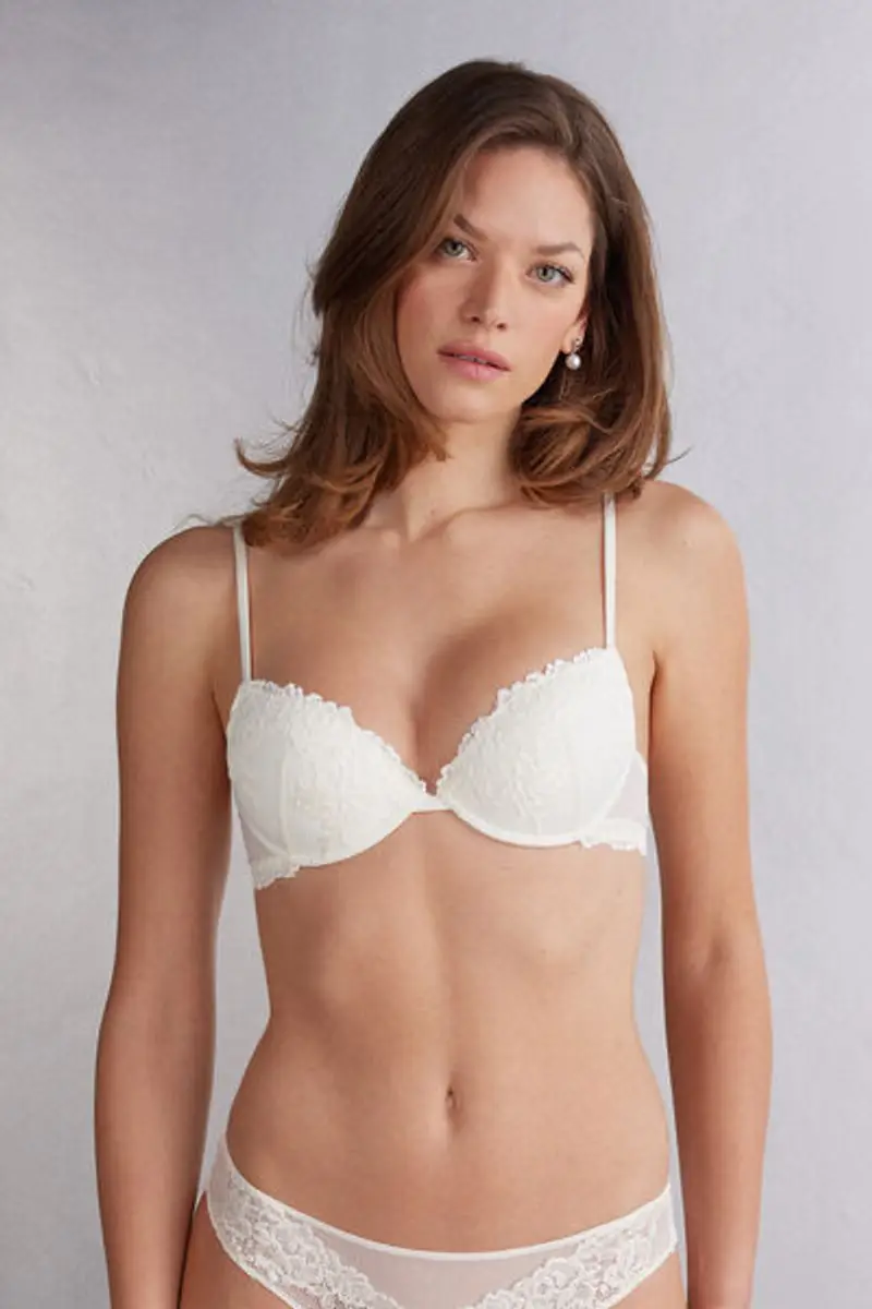 Intimissimi Reggiseno Push-up Bellissima Pretty Flowers Donna Avorio Taglia 1B