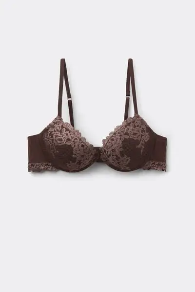 Reggiseno Push-up Bellissima Pretty Flowers Donna Marrone