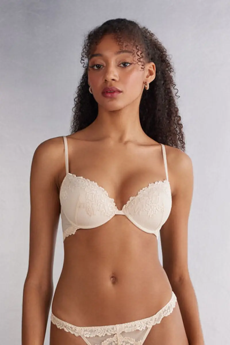 Intimissimi Reggiseno Push-up Bellissima Pretty Flowers Donna Naturale Taglia 1B