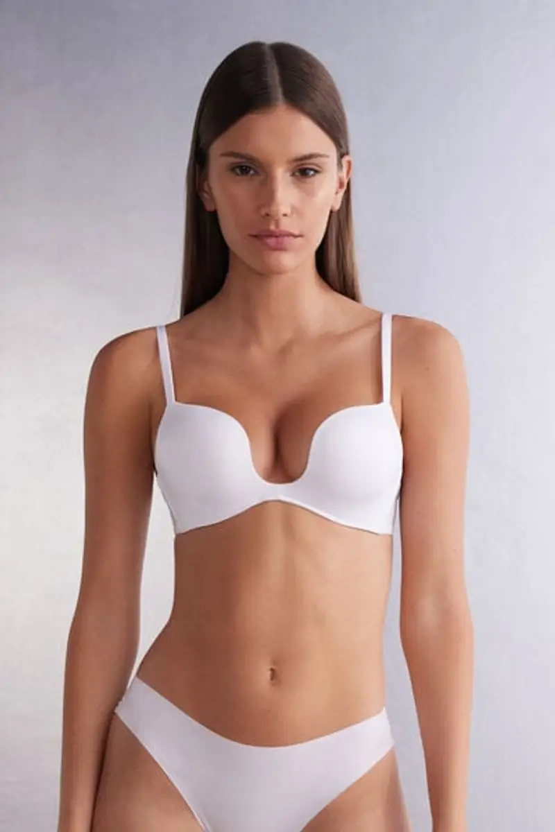 Reggiseno Push-up Monica in Microfibra Ultralight Donna Bianco