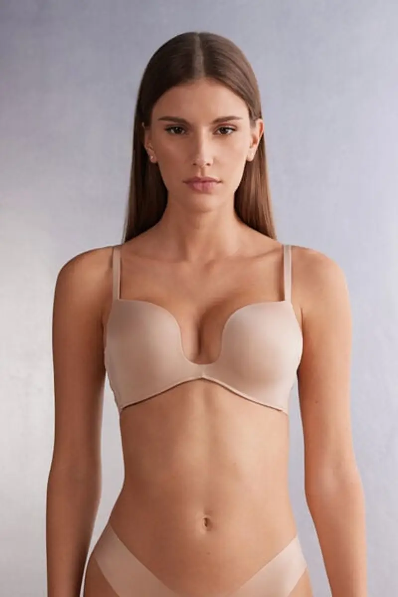 Intimissimi Reggiseno Push-up Monica in Microfibra Ultralight Donna Naturale Taglia 1B
