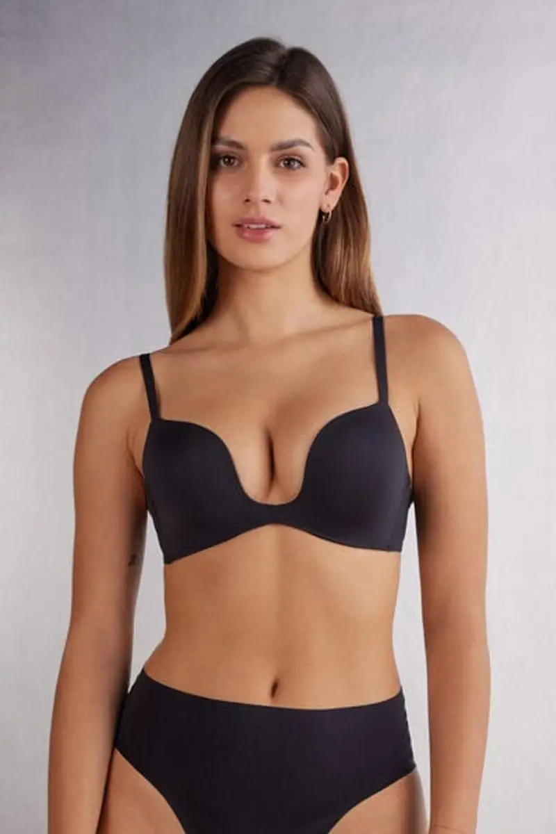 Intimissimi Reggiseno Push-up Monica in Microfibra Ultralight Donna Nero Taglia 1B