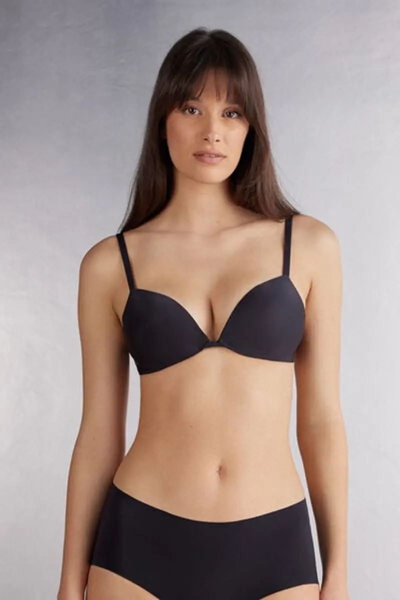 Intimissimi Reggiseno Push-up Silvia in Microfibra Ultralight Donna Nero Taglia 1B