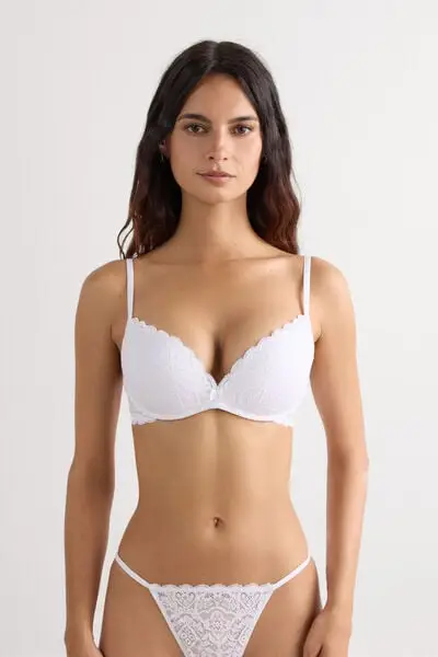 Intimissimi Reggiseno Super Push-up Gioia in Pizzo Bianco