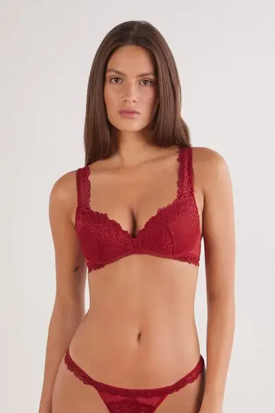 Reggiseno Super Push-up Gioia Pretty Flowers Donna Rosso