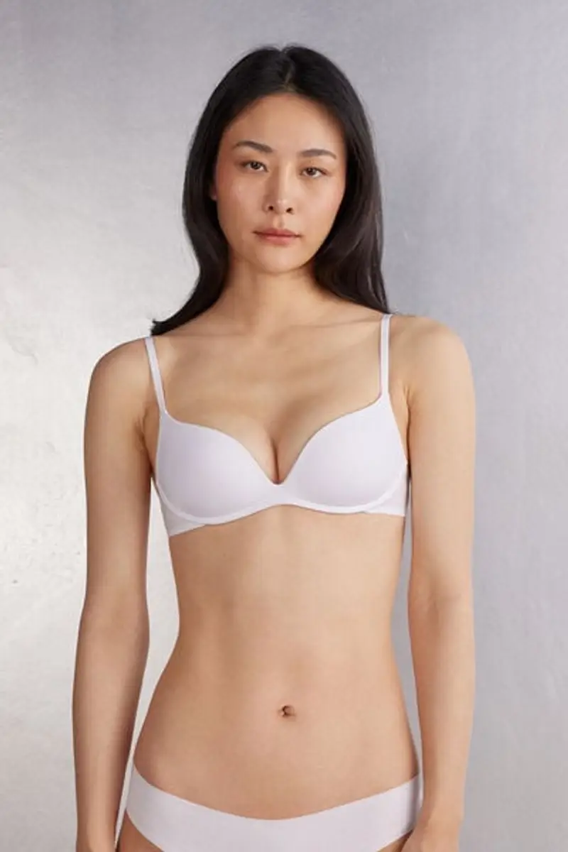 Intimissimi Reggiseno Super Push-up Gioia The Silky Touch Microfiber Donna Bianco Taglia 1B
