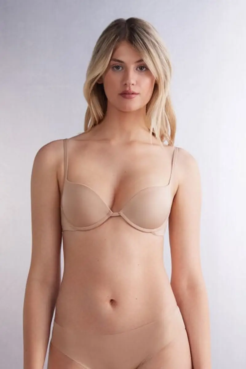 Intimissimi Reggiseno Super Push-up Simona in Microfibra Ultralight Donna Naturale Taglia 1B