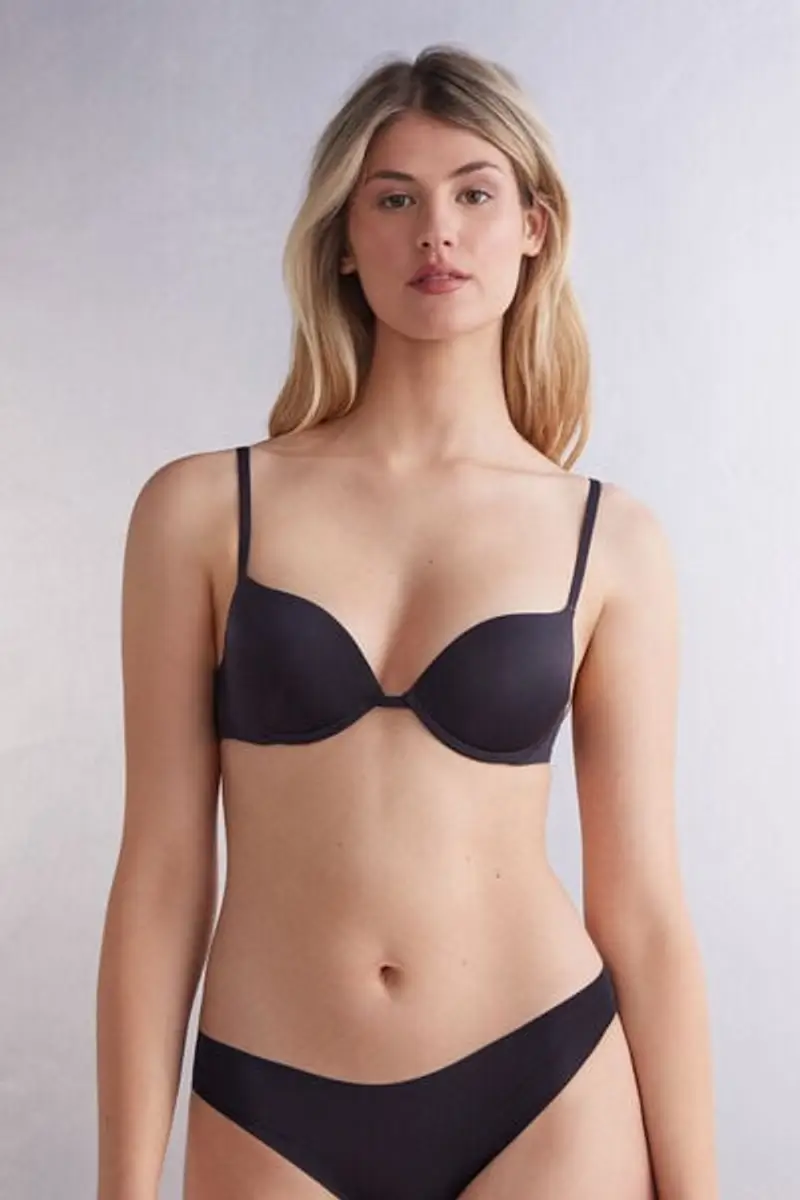 Intimissimi Reggiseno Super Push-up Simona in Microfibra Ultralight Donna Nero Taglia 2B