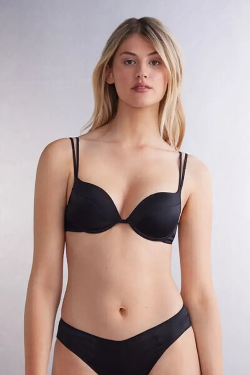Intimissimi Reggiseno Super push-up Simona in Seta Donna Nero Taglia 1B