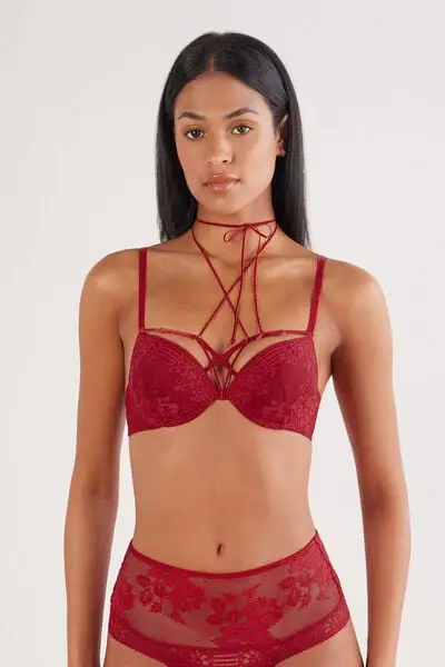 Reggiseno Super Push-up Simona La Femme Fatale Donna Rosso