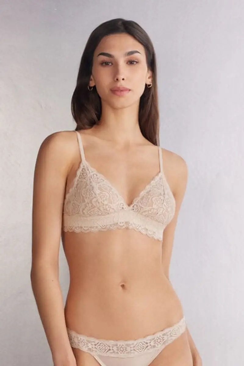 Intimissimi Reggiseno Triangolo Emma in Pizzo Donna Naturale Taglia 3B