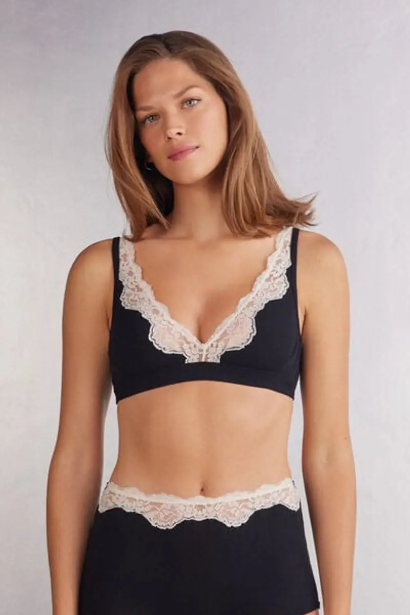 Intimissimi Reggiseno Triangolo Lara Effortless Beauty Donna Nero Taglia 2B