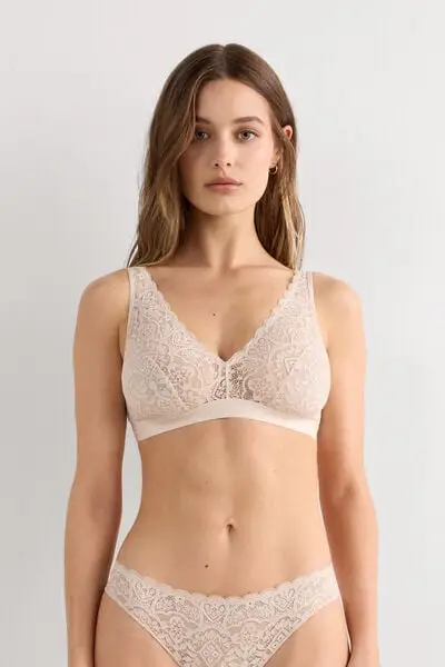 Reggiseno Triangolo Lara in Pizzo Donna Naturale