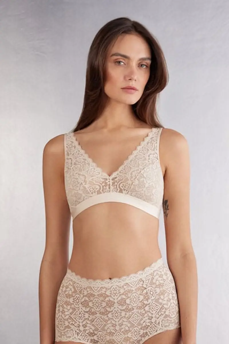 Intimissimi Reggiseno Triangolo Lara in Pizzo Donna Naturale Taglia 6B