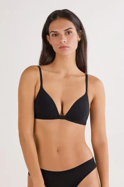 Reggiseno Triangolo Tiziana in Cotone Ultralight Cotton Donna Nero