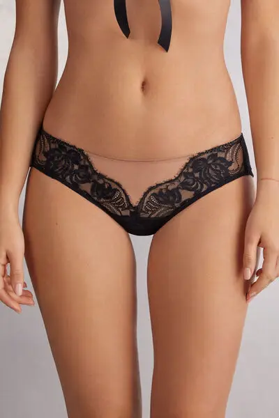 Slip in Pizzo The Simplest Pleasures Donna Nero