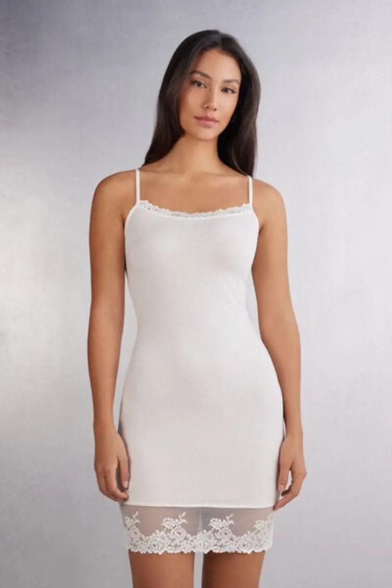 Intimissimi Sottoveste in Modal Pretty Flowers Donna Avorio Taglia L