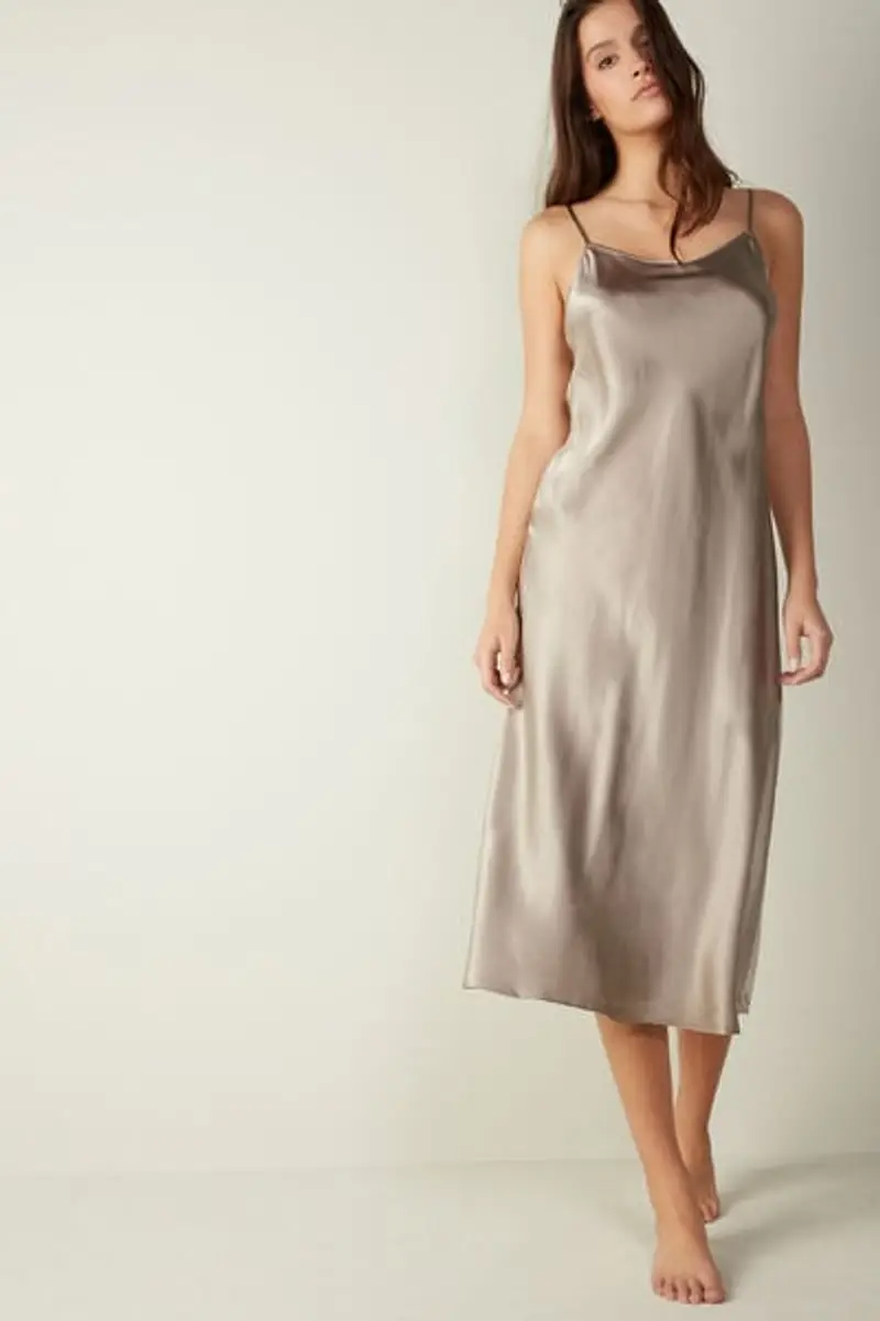 Intimissimi Sottoveste Longuette in Seta Donna Naturale Taglia L