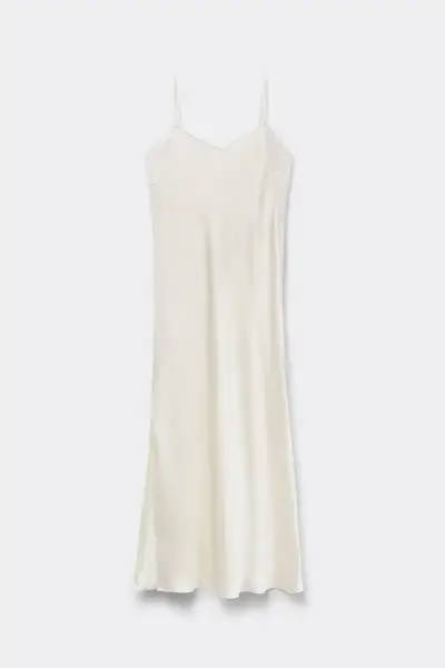 Sottoveste Lunga in Seta Ethereal Embrace Donna Avorio