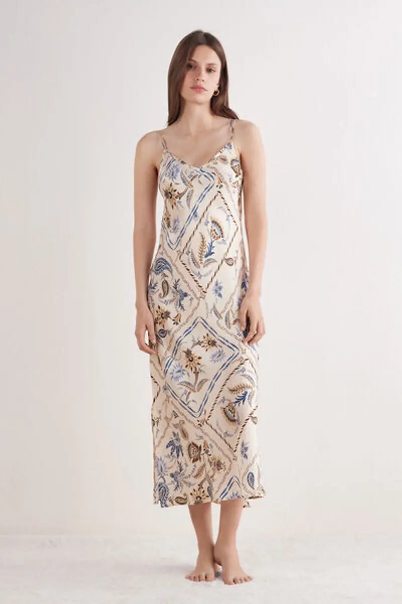 Intimissimi Sottoveste Lunga in Seta Italian Riviera Donna Multicolore Taglia L