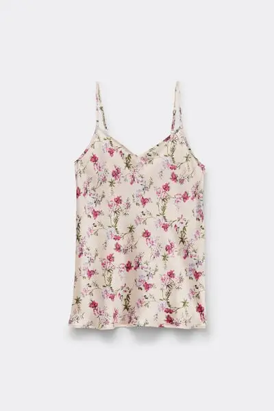 Top in Seta Stampa Pretty Flowers Donna Stampa