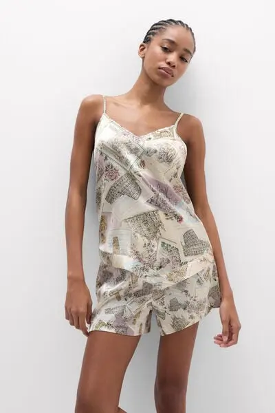 Top in Seta Stampata La Dolce Vita Donna Multicolore