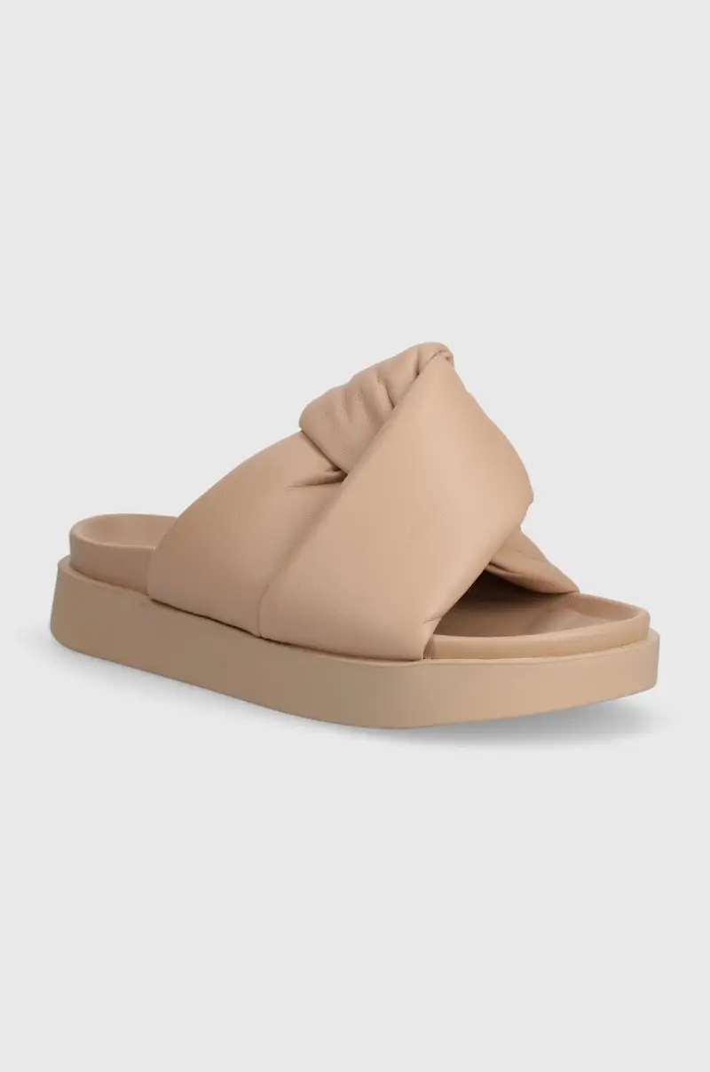 infradito in pelle Soft Crossed donna colore beige 70104-140