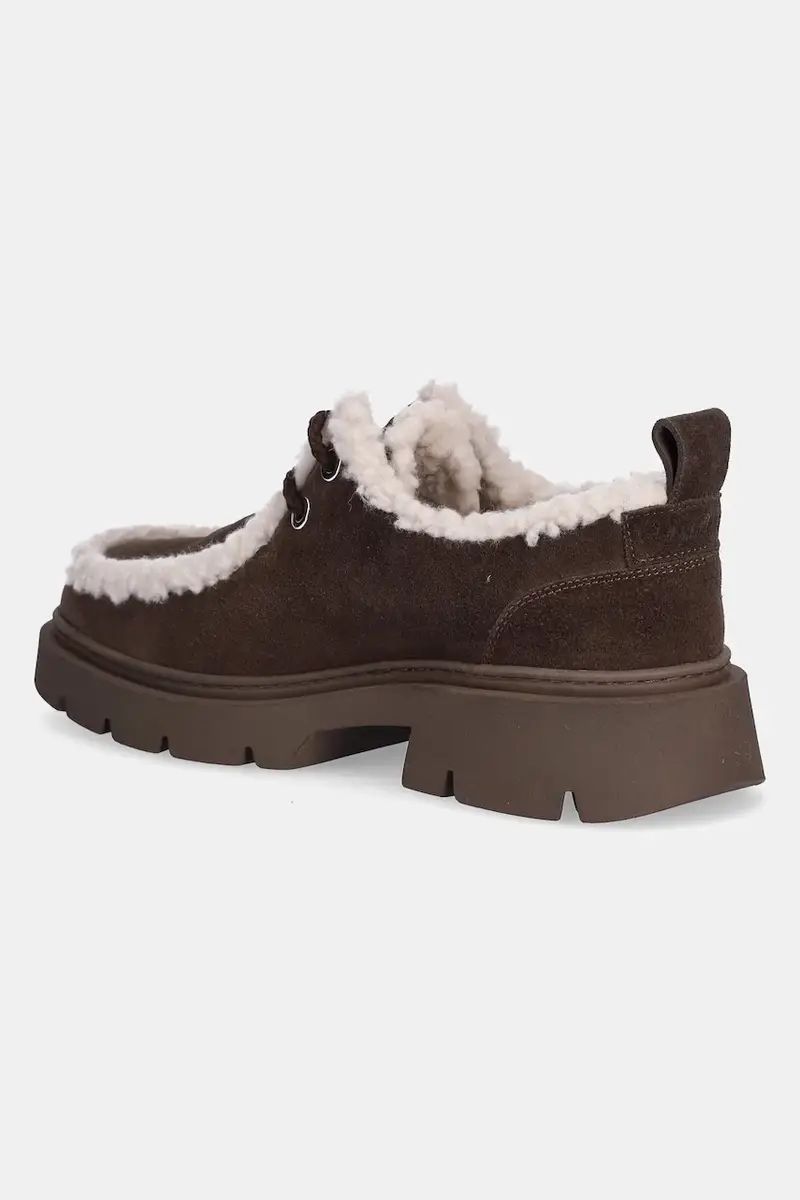 Inuikii Sneakers in camoscio marrone con dettagli in pelliccia miniatura 3