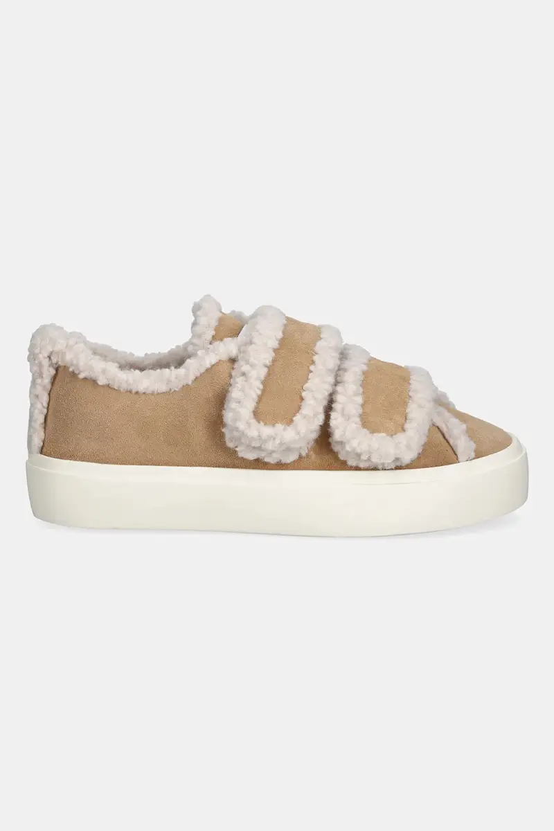 Inuikii Sneakers Low Velcro beige in Camoscio e Shearling miniatura 2