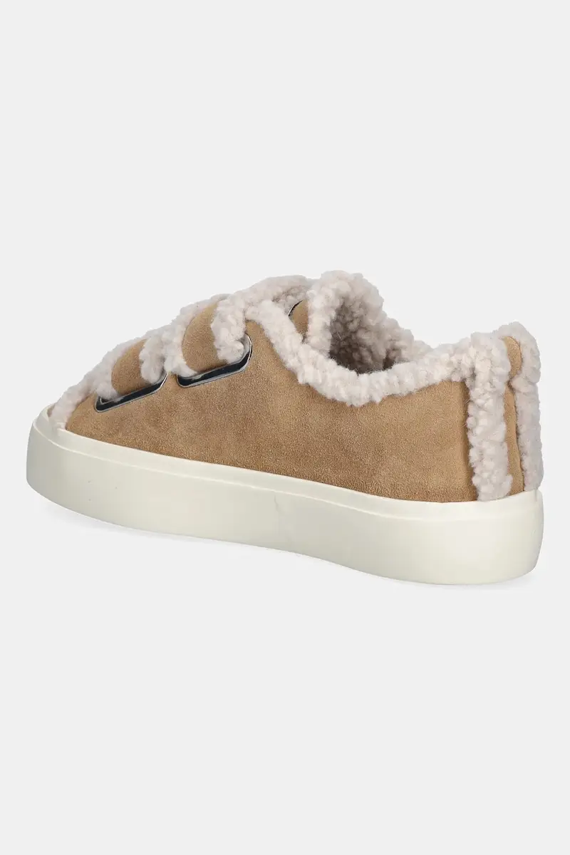 Inuikii Sneakers Low Velcro beige in Camoscio e Shearling miniatura 3