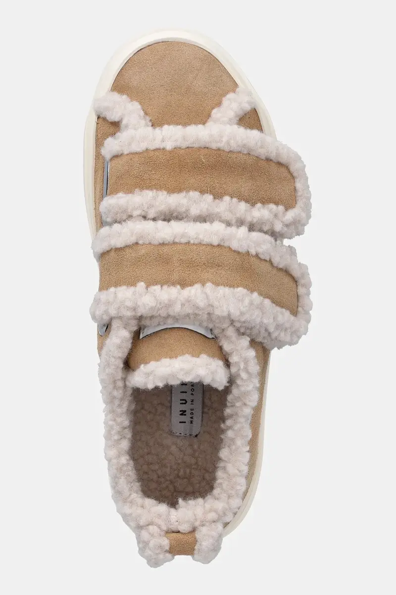 Inuikii Sneakers Low Velcro beige in Camoscio e Shearling miniatura 4