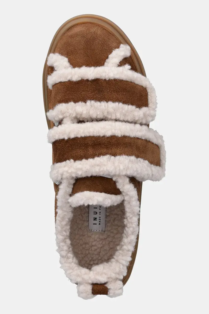 Inuikii Sneakers Low Velcro in Camoscio Marrone miniatura 4
