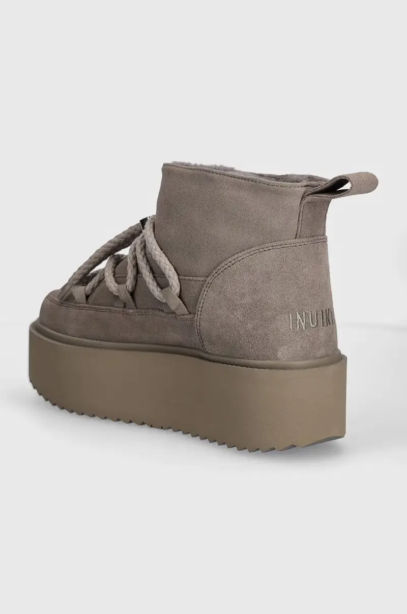 stivali da neve in camoscio Classic Low Platform Grigio miniatura 3