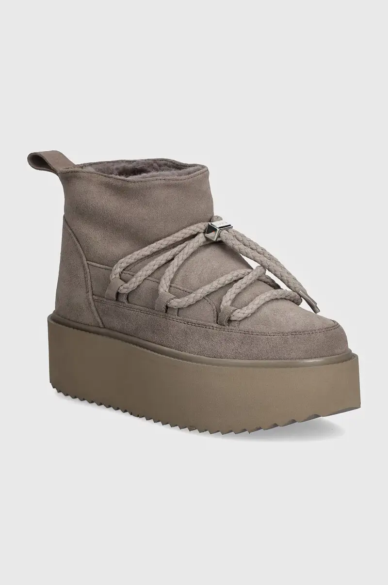 stivali da neve in camoscio Classic Low Platform Grigio