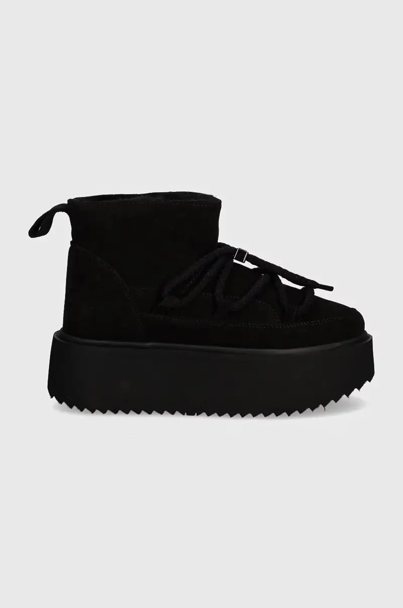 stivali da neve in camoscio Classic Low Platform Nero miniatura 2