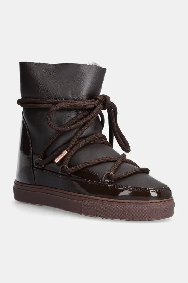 stivali da neve in pelle Gloss Wedge colore marrone 75203-007