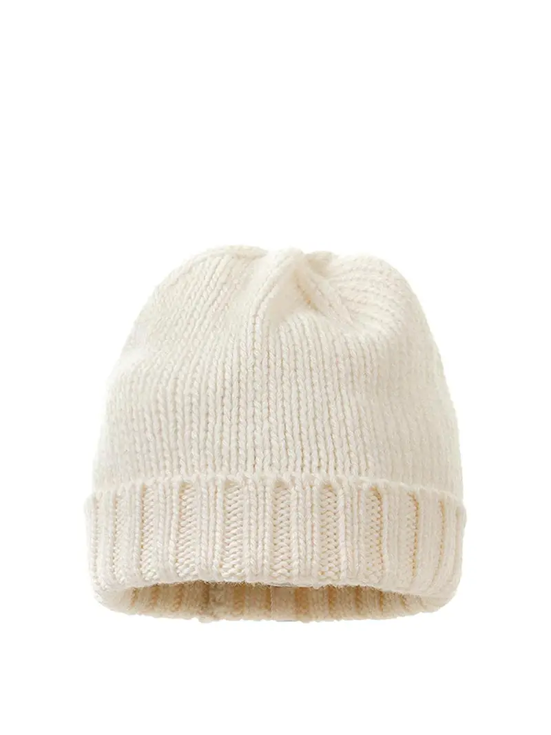 Berretto A Maglia Bianco