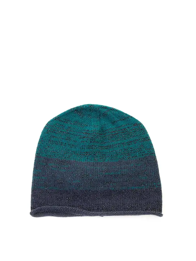 Cappello Beanie A Due Colori Blu