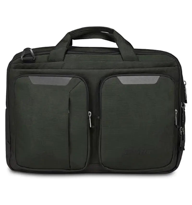 Invicta Borsa da Lavoro PLIANT, Verde, Borsa multiscomparto organizzata internamente con tasche rivestite in tessuto