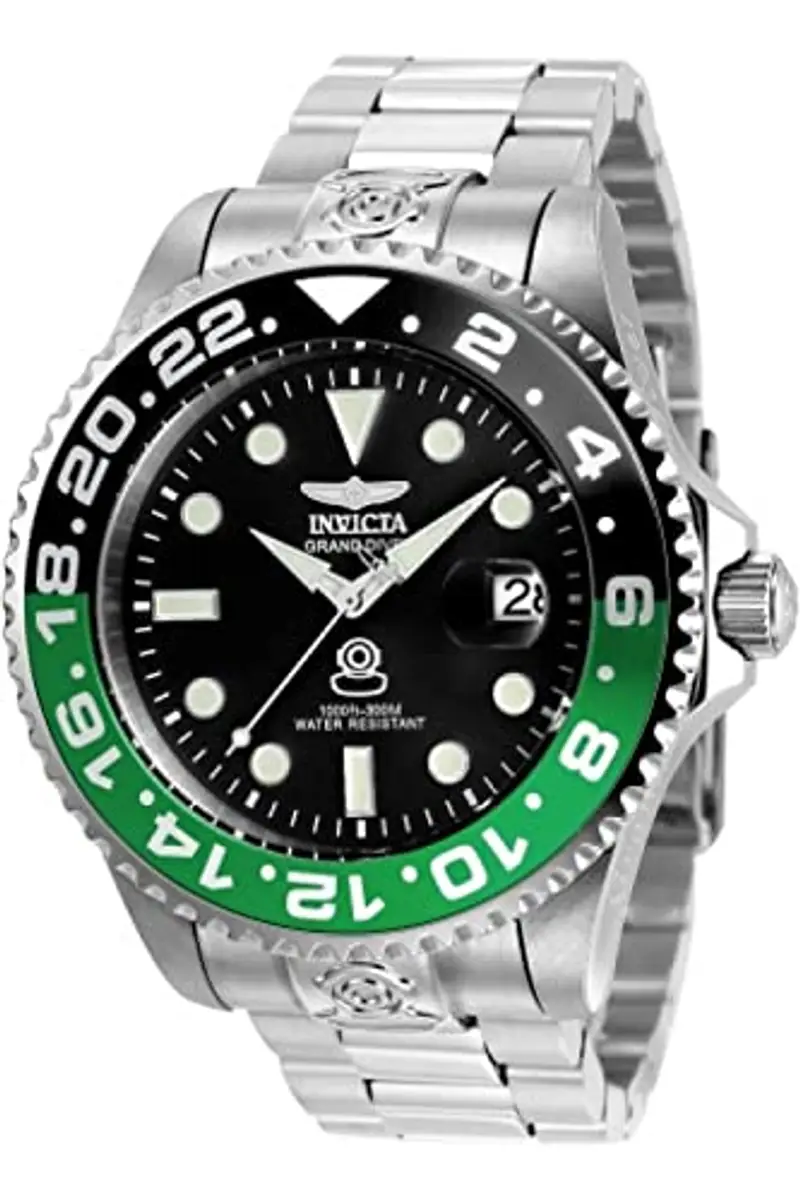 Invicta Grand Diver - Orologio da Uomo in Acciaio Inossidabile con Movimento Automatico, Argento/Verde