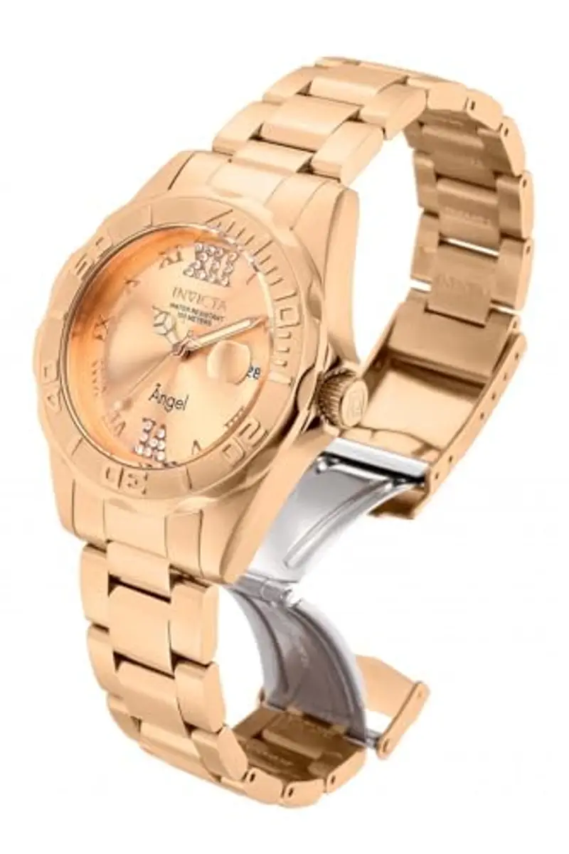 Invicta Pro Diver - Orologio da Donna in Acciaio Inossidabile con Movimento al Quarzo, Oro Rosa - 38 mm miniatura 2