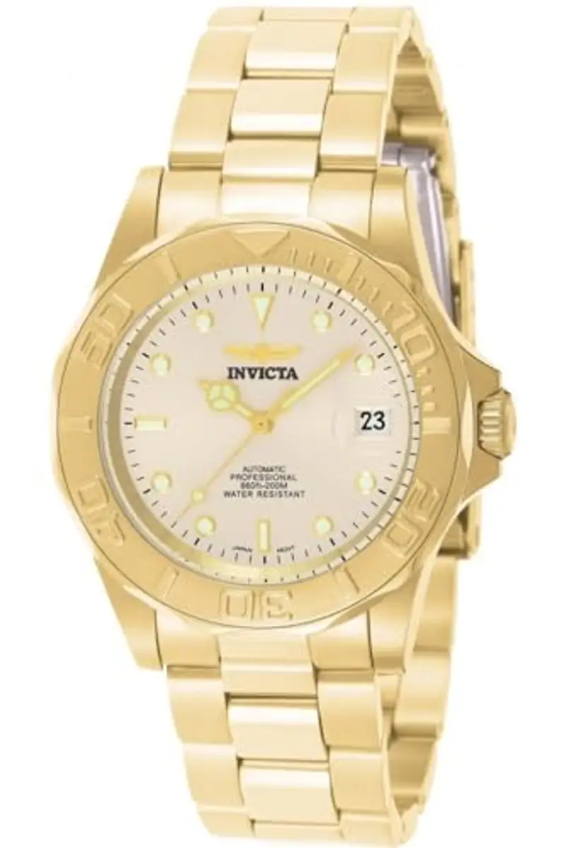 Invicta Pro Diver Orologio da in acciaio inossidabile con movimento Automatico - 40mm, Oro/Champagne