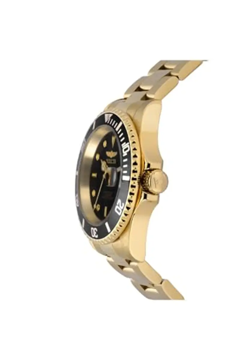Invicta Pro Diver - Orologio da uomo in acciaio inossidabile con movimento al quarzo - 40 mm, Oro / Nero miniatura 2