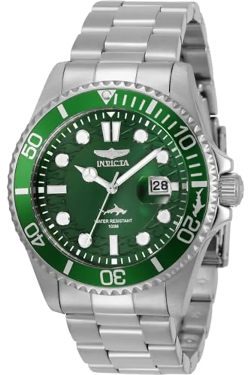 Invicta Pro Diver - Orologio da Uomo in Acciaio Inossidabile con Movimento al Quarzo, Argento/Verde