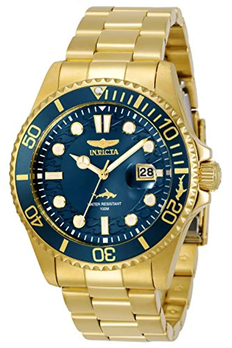 Invicta Pro Diver - Orologio da Uomo in Acciaio Inossidabile con Movimento al Quarzo, Oro/Nero