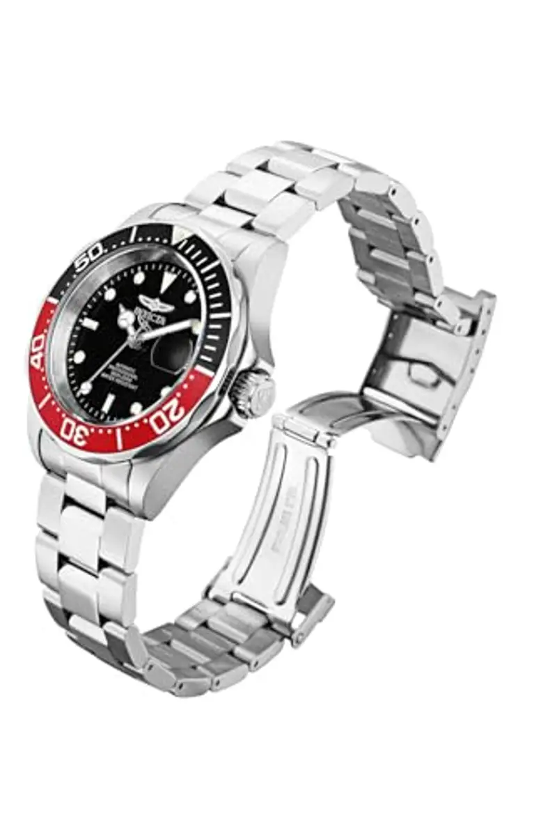 Invicta Pro Diver Orologio da Uomo in acciaio inossidabile con movimento Automatico - 40mm, Argento/Rosso miniatura 2