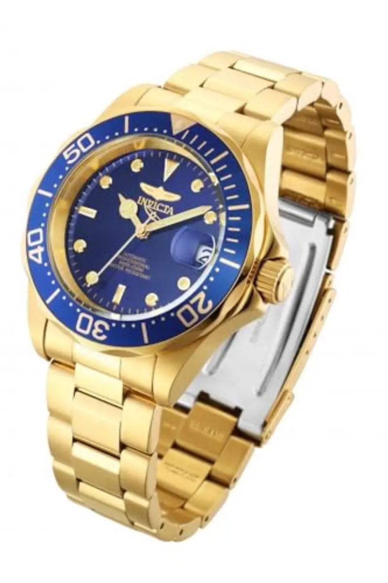 Invicta Pro Diver Orologio da Uomo in acciaio inossidabile con movimento Automatico - 40mm, Oro/Blu miniatura 2