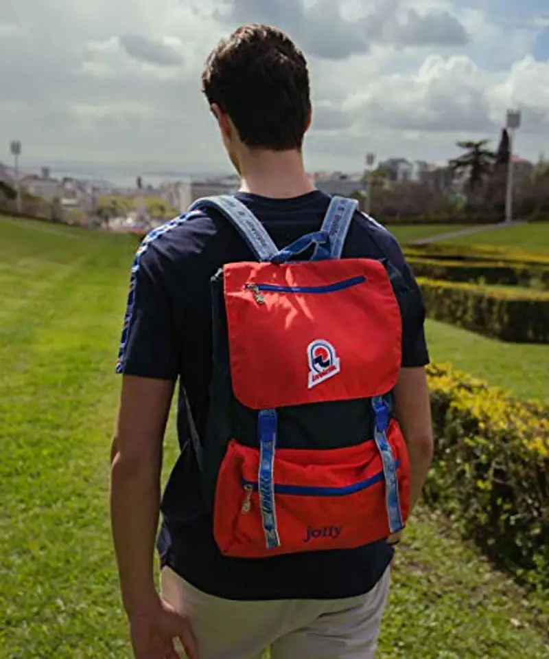 Invicta Zaino Jolly Vintage, Rosso/Blu, Tasca Porta Pc 13'', Viaggio y Tempo Libero, 18 Lt, Per Uomo Donna miniatura 2