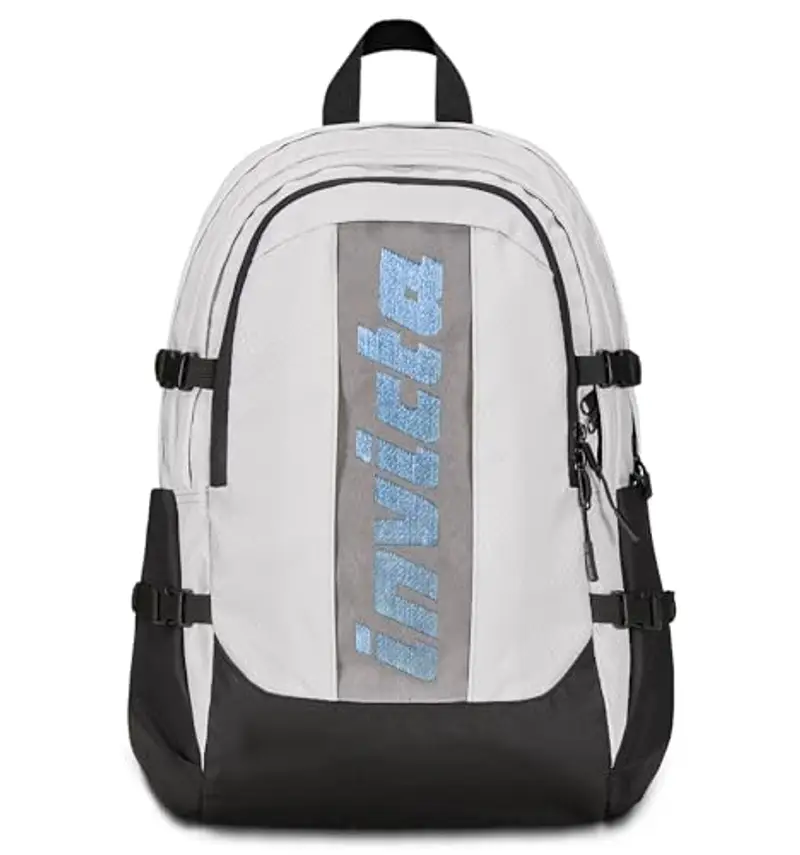 Invicta Zaino Ufficio Act Plus Fibra Ottica, Grigio, Doppio Scomparto Con Tasca PC, Tasca Borraccia, Tasca Con Organizer, Cinghia Vita, Nastri Torace e Regolazione Volume, Zaino Viaggio